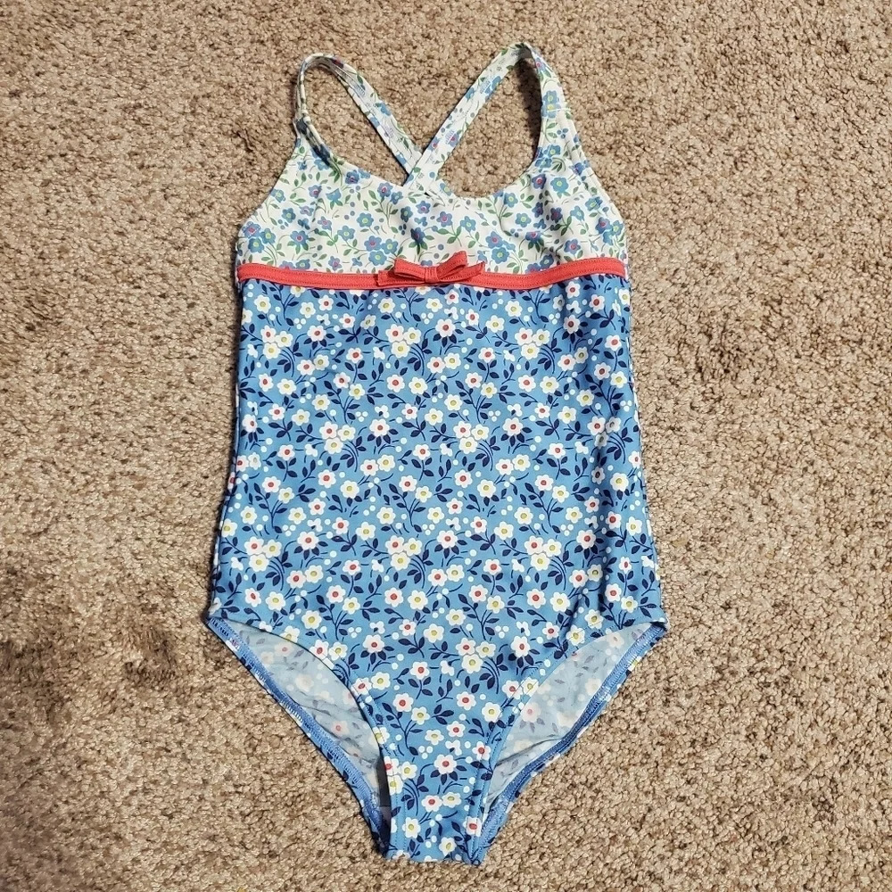 Mini Boden Girls Floral Swimsuit 1 PC 5-6y